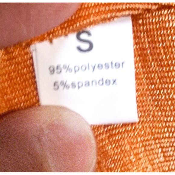 One-Shoulder Orange Dress With Cut-Out Size S 95% Polyester & 5% Spandex - Picture 5 of 6